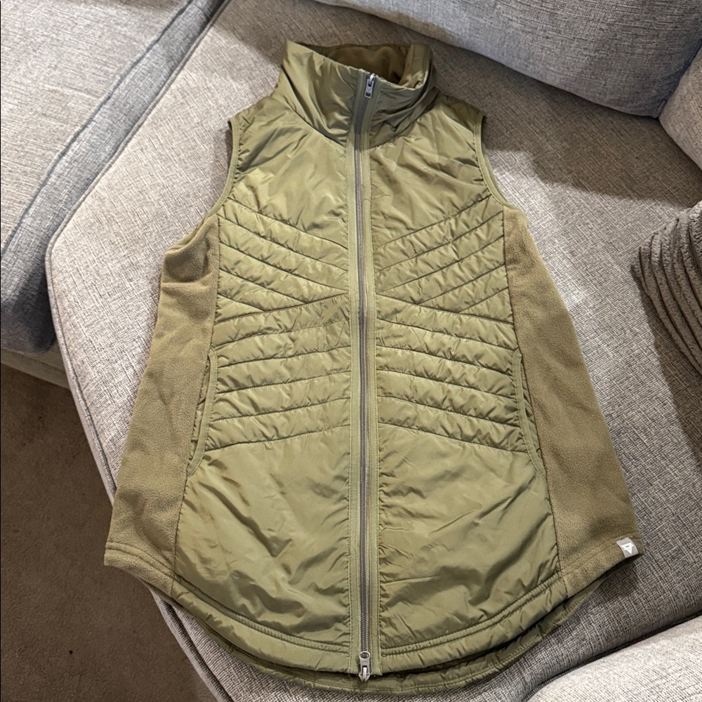 Green Fleece Vest Tunic Length